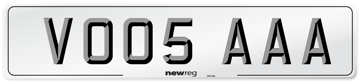 VO05 AAA Number Plate from New Reg